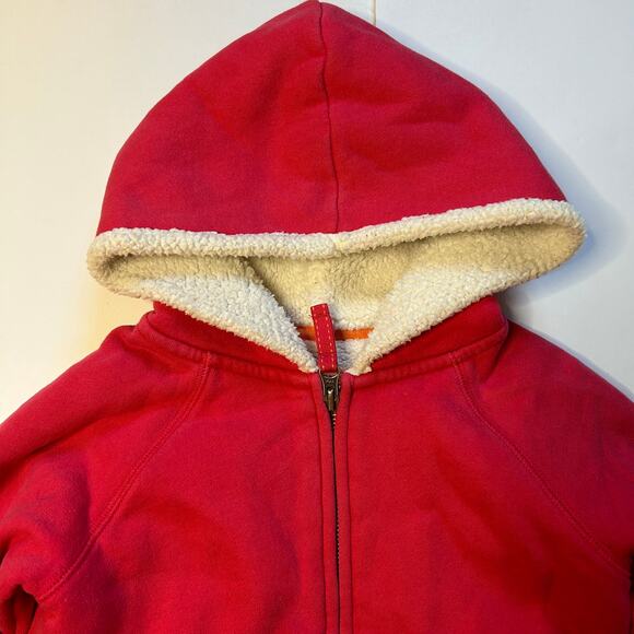 Lands' End Pink Sherpa Hooded Zipper Sweatshirt 4 - Picture 2 of 5